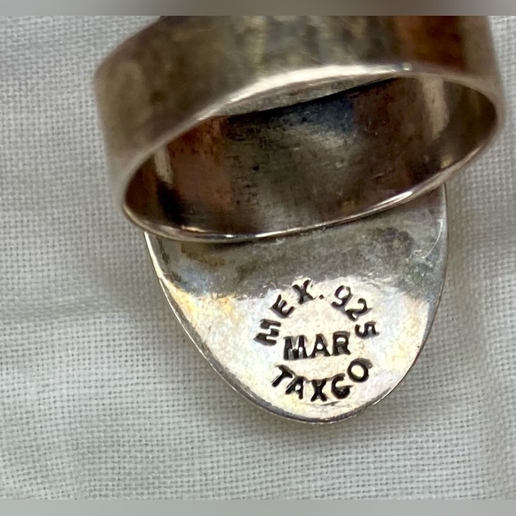 Mexican 925 Sterling Silver Turquoise Ring MAR TAXCO - Picture 5 of 5